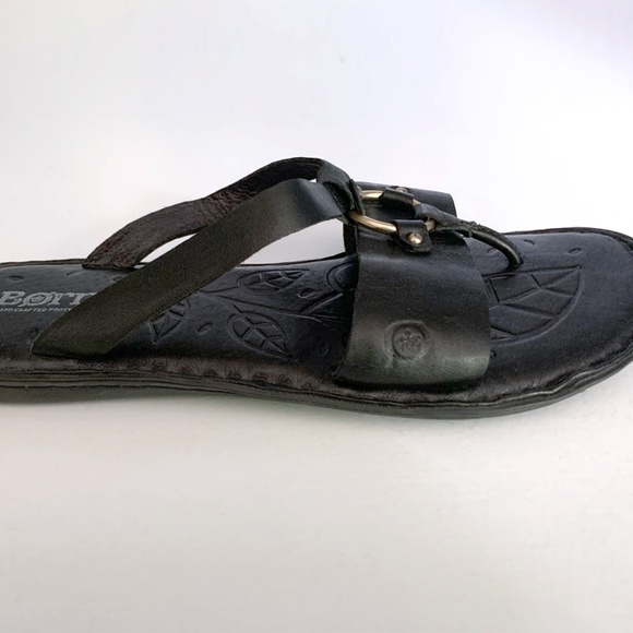 Born Black Leather Thong Sandals - Size 7 - Picture 3 of 7